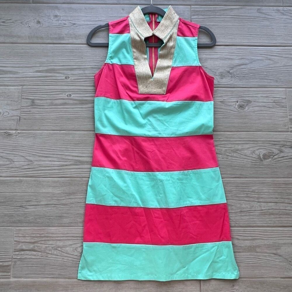 Sail To Sable‎ Womens Pink Blue Colorblock Sleeveless Shift Dress Size XS